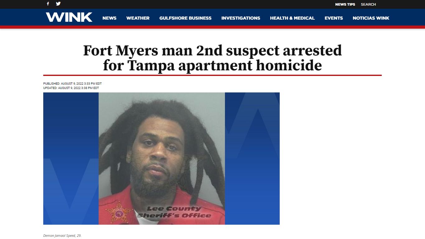 Fort Myers man 2nd suspect arrested for Tampa apartment homicide